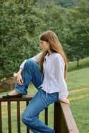 [予約販売/8月下旬入庫予定] Floral Embroidered Pintuck Blouse
