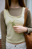 [予約販売/8月下旬入庫予定] Mellow Frill Layered T-Shirt