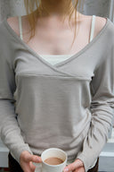 [予約販売/8月下旬入庫予定] Overlap Lace V-Neck Set