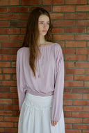 [予約販売/8月下旬入庫予定] Softy Boat Neck Banded T-shirt