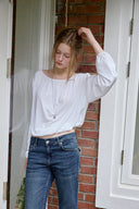 [予約販売/8月下旬入庫予定] Softy Boat Neck Banded T-shirt