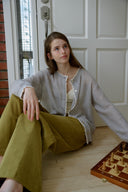 [予約販売/8月下旬入庫予定] Pof Lace Wool Cardigan