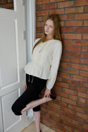 [予約販売/8月下旬入庫予定] Floral Embroidered Pintuck Blouse