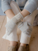 Puppy Label Stripe Gloves