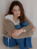 Hairy Deep V-Neck Cardigan