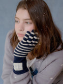 Puppy Label Stripe Gloves