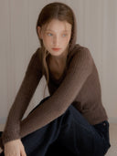 Fluffy V-Neck Slim-Fit Hoodie