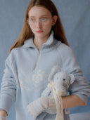 Rose Nordic Knit Half Zip-Up