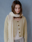 Chunky Rib Cropped Wool Cardigan