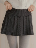 Jess Cable Pleated Knit Skirt