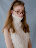 Cable Turtleneck Wool Vest
