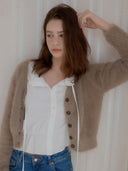 Hairy Deep V-Neck Cardigan