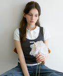Letters Double Layered PK Collar Shirt