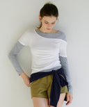 Letters Layered Off-Shoulder T-Shirt