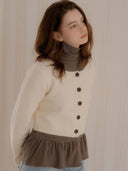 Chunky Rib Cropped Wool Cardigan