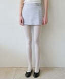 Letters Satin Belt Mini Skirt