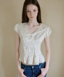 Hidden Flower Satin Blouse