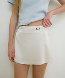 Letters Satin Belt Mini Skirt