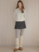 Dot Alpaca Wool Knit Zip-Up