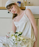 Satin Lace Strap Sleeveless