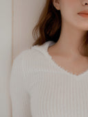 Fluffy V-Neck Slim-Fit Hoodie