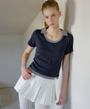 Letters U-Neck Collar T-Shirt