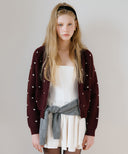 Dot Alpaca Wool Knit Zip-Up