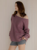 Jenk One-Shoulder Embroidered Sweatshirt