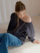 Jenk One-Shoulder Embroidered Sweatshirt