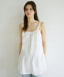 Letters Strap Shirring Dress