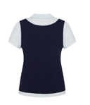 Letters Double Layered PK Collar Shirt