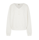 Letters V-Neck Waffle Sweatshirt