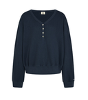 Letters V-Neck Waffle Sweatshirt