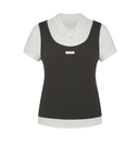 Letters Double Layered PK Collar Shirt