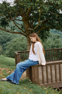 [予約販売/8月下旬入庫予定] Floral Embroidered Pintuck Blouse