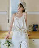 Satin Lace Strap Sleeveless