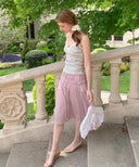 Glow Satin Triple Banding Skirt