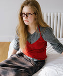 Letters Punching Halterneck Cashmere Vest