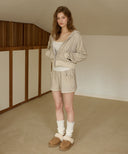[予約販売/11月上旬入荷] Signning Flower Velour Shorts