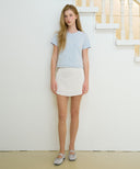 Letters Satin Belt Mini Skirt