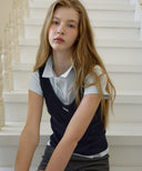 Letters Double Layered PK Collar Shirt