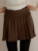 Jess Cable Pleated Knit Skirt