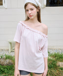 Sove Frill One-Shoulder Short Sleeve T-shirt