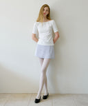 Letters Satin Belt Mini Skirt