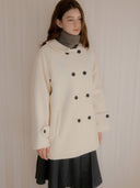 Melia Hairy Wool Half Coat