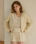 [予約販売/11月上旬入荷] Signning Flower Velour Hoodie Zip-Up