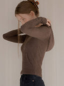 Fluffy V-Neck Slim-Fit Hoodie