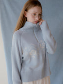 Rose Nordic Knit Half Zip-Up