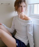 Letters Layered One-Shoulder T-Shirt