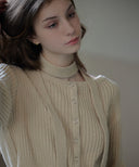 [Scarf Set] Sonnet Boat-neck Wool Cardigan